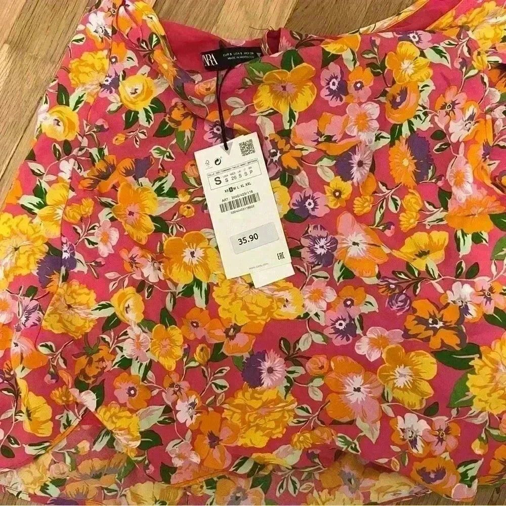 Zara FLORAL PRINT PAREO MINI SKIRT - Picture 5 of 6